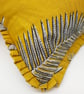  Vibrant Yellow botanical pleated cushion cover.   - Image 5