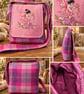 Harris Tweed Crossbody Bag with embroidered fairie