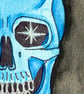 Electric Blue Skull – Original Gothic Watercolour Painting – Sold Unframed - Image 3
