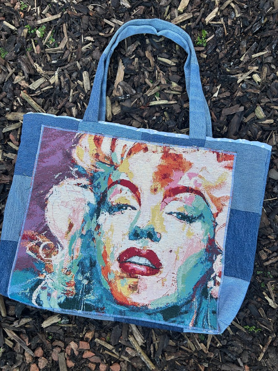Marilyn Monroe denim tote bag