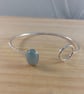 Sterling Silver Aventurine Circle Adjustable Bangle (SKU060625)