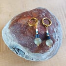 Elegant bead earrings with stainless steel huggie hoops