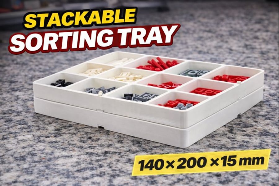 Stackable Sorting Tray - 140 - 200 - 15mm