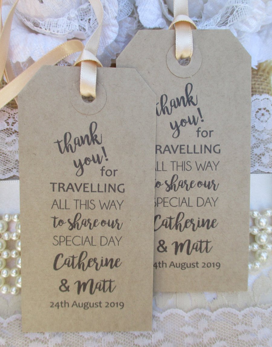 Thank You for Traveling -Travelling To Share Our Special Day- Personalized Weddi