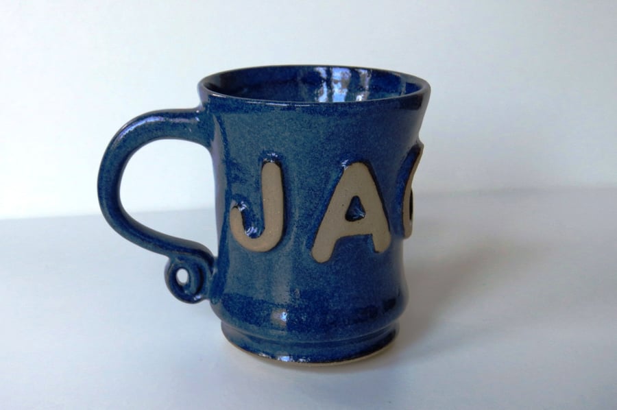 JACK & Rocket - Personalised  Blue Mug Cup Ceramic Pottery