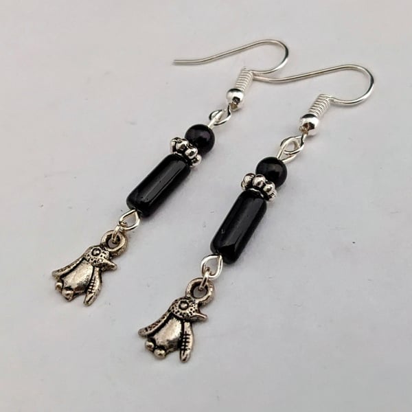 Dainty penguin earrings