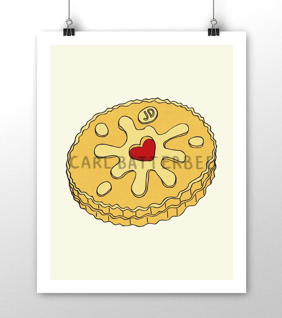 Jammie Dodger Biscuit - Illustration Print Signed