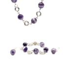 Amethyst beaded rosary link jewellery set