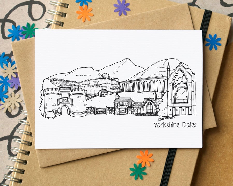 Yorkshire Dales Skyline Greetings Card