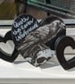 Raven and skull ornament, Quoth the Raven 'Nevermore' Edgar Allan Poe quote - Image 2