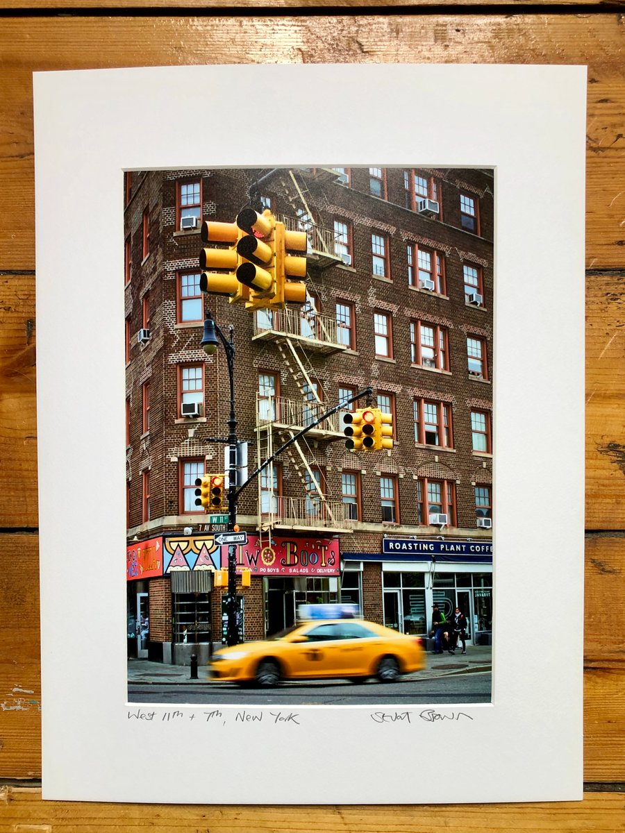 ‘West 11th and 7th’ New York signed mounted print FREE DELIVER