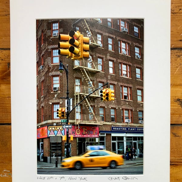 ‘West 11th and 7th’ New York signed mounted print FREE DELIVER