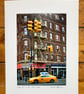 ‘West 11th and 7th’ New York signed mounted print FREE DELIVER