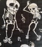 Dancing Skeletons Fabric Quilted Book Sleeve - Paperback Size - Image 3