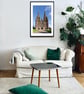 Lichfield 3 spired cathedral print - Image 2
