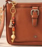 Handmade Autumn Bag Charm- Key Ring,Butterfly, Mixed Beads & Faux Suede Tassel - Image 3