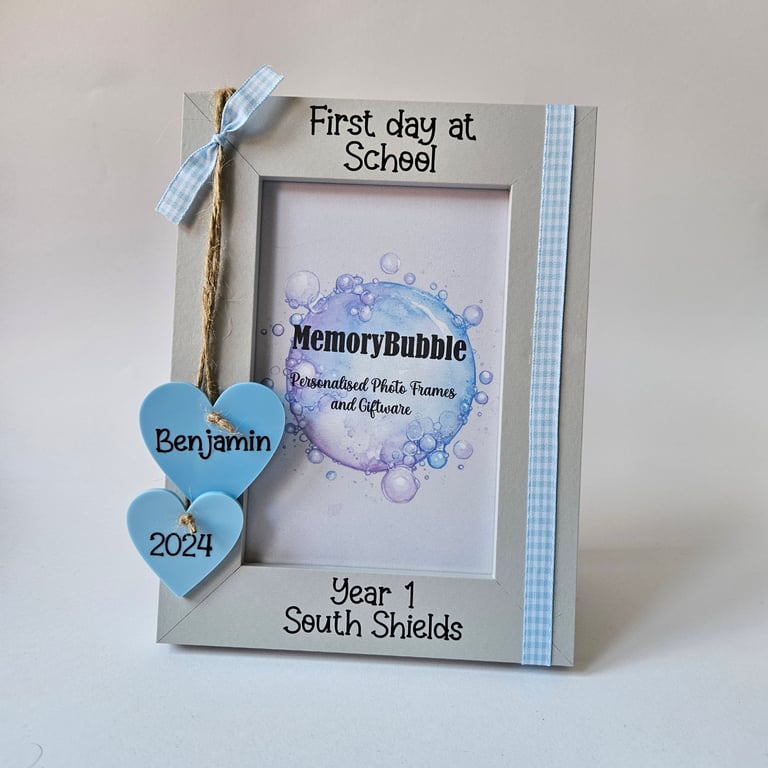 personalised first day at school nursery photo frame