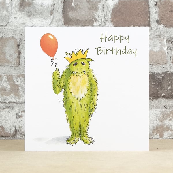 Birthday Card Monster Balloon