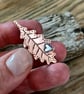 Copper and silver stylised oak leaf brooch  - Image 4