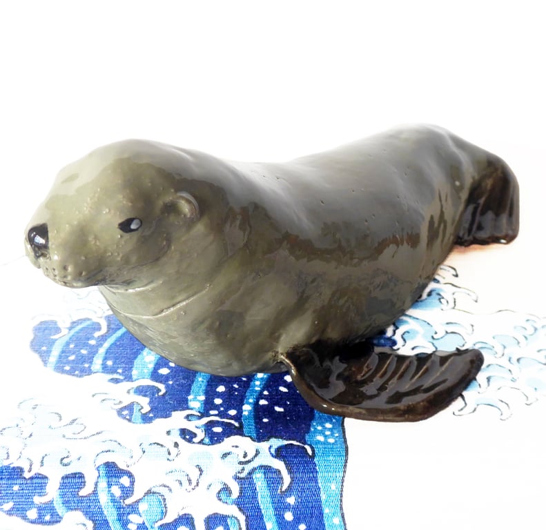 Sea Lion Ceramic Ornament - Handmade