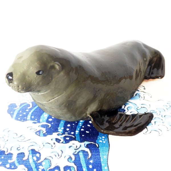 Sea Lion Ceramic Ornament - Handmade