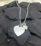 Two Hearts Sterling Silver Pendant Necklace - Image 1