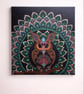  Original Hand-Painted Owl Guardian – Sacred Inner Altar Wall Art