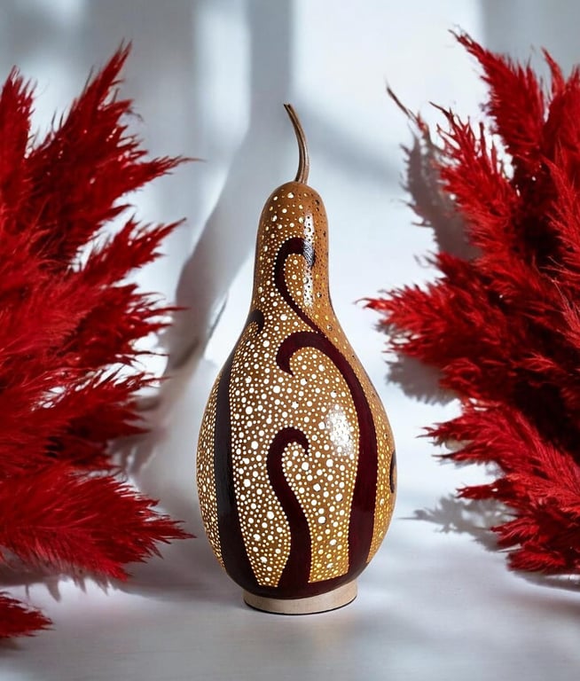 Burgundy Swirls Gourd Lamp