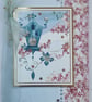 Birdhouse clock floral just for you card
