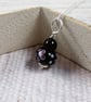 Black Flower Glass Bead Pendant, Sterling Silver & Onyx - Chain is Optional - Image 6