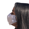 Face Mask 100% Cotton Fabric Washable and Re-usable Child Adult Sizes Grey Stars