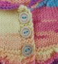 Hand Knitted Rainbow Baby Cardigan Old Shale Matinee Coat 0-3 Months Gift - Image 4