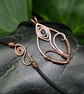 Copper Wire Flower Pendant - Capri Blue - Image 8