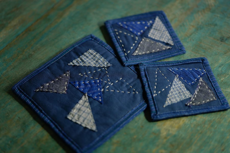 Handmade Fabric Coasters and Pot Holder Set