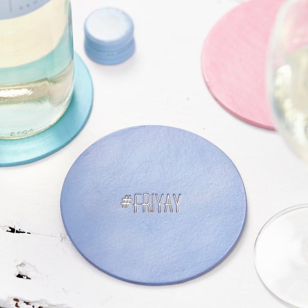 Hashtag Leather Coaster- personalised gifts for the home