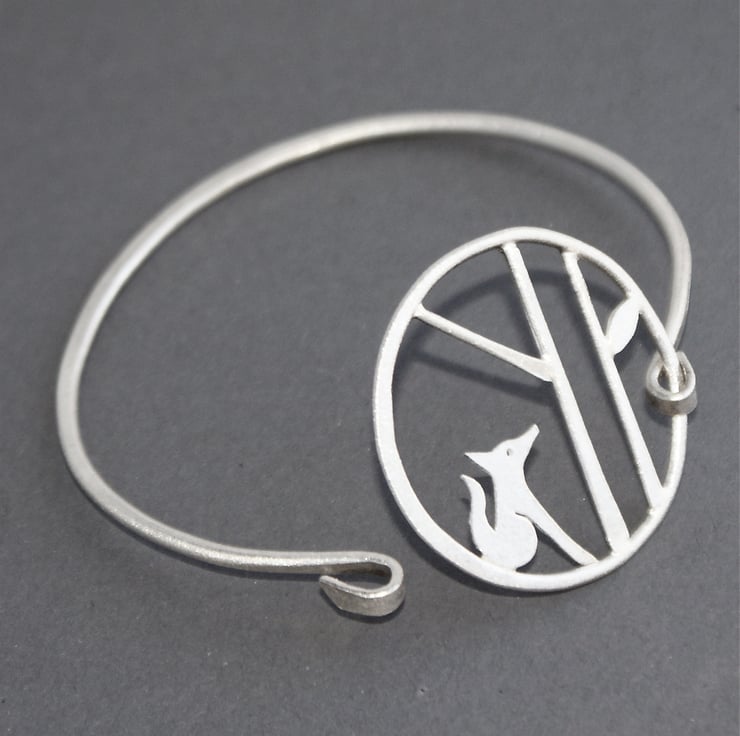 Edge of the woods fox bangle - Folksy