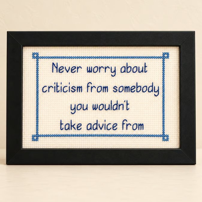 Inspirational Quote Cross Stitch – Handmade Confidence & Encouragement Gift