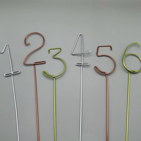 wire number for cakes or table displays in a choice of colours
