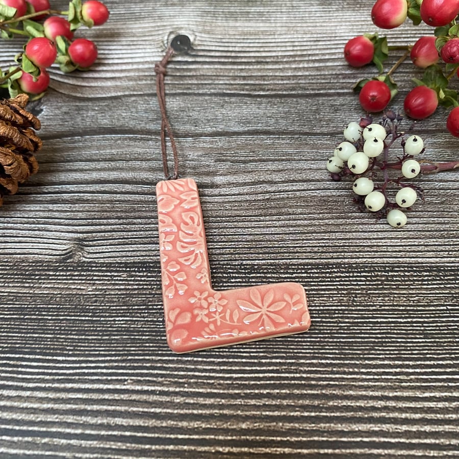 Summer Seconds Ceramic Letter "L" Hanging Decoration 