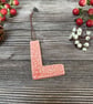 Summer Seconds Ceramic Letter "L" Hanging Decoration 