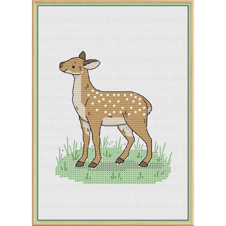 Fallow Deer Cross Stitch Pattern 