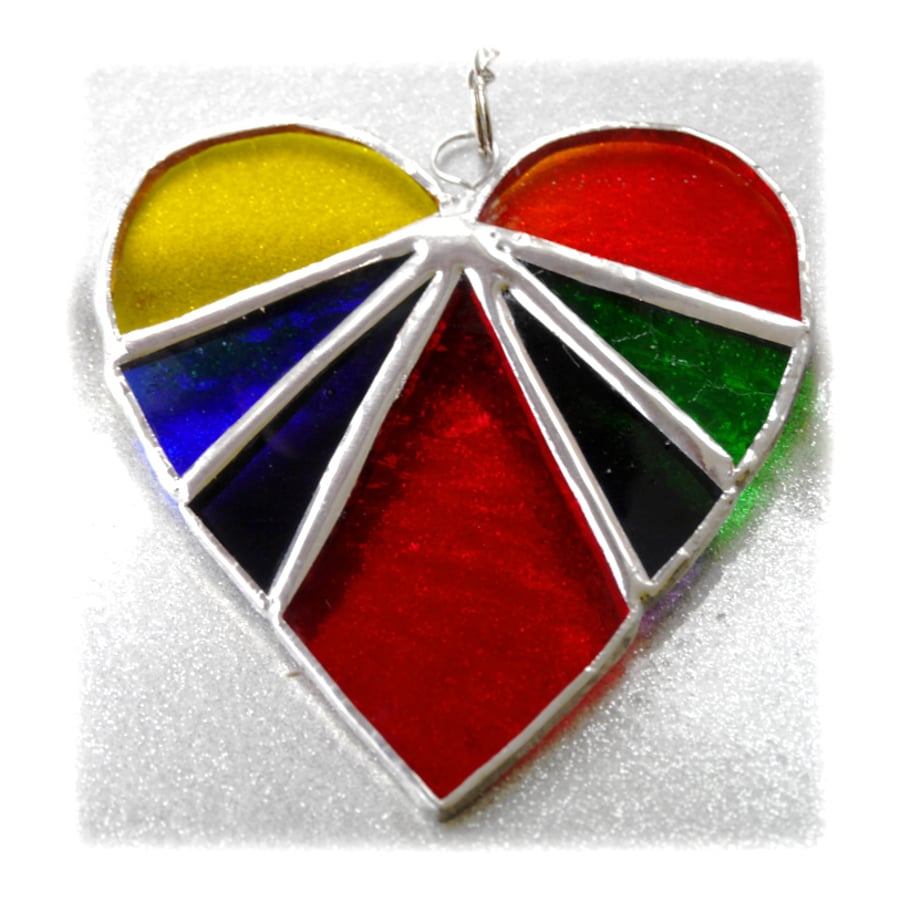 Love Heart Rainbow Stained Glass Suncatcher 8cm 037