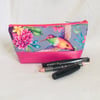 Unique Make up Bag, Colorful Cosmetic Bag, Zip Pouch, Gifts for Her.