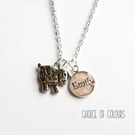Personalised Sheep Charm Necklace - Girls Name Necklace