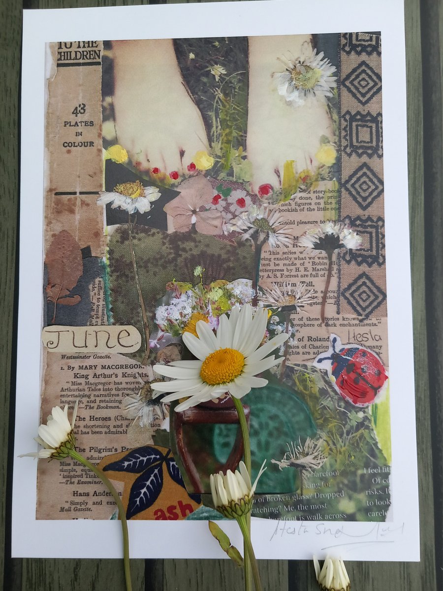 A June summer collage print. 