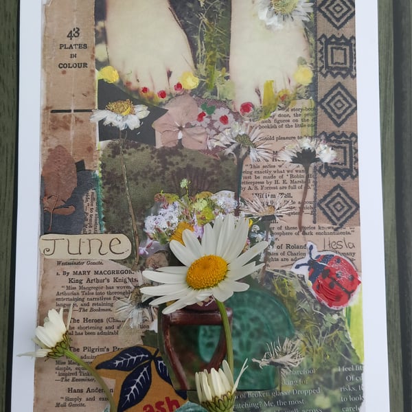 A June summer collage print. 