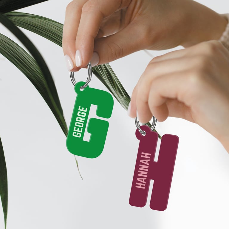 Personalised Acrylic Initial Keyring, Custom Name Keychain, Letter Keyring Gift