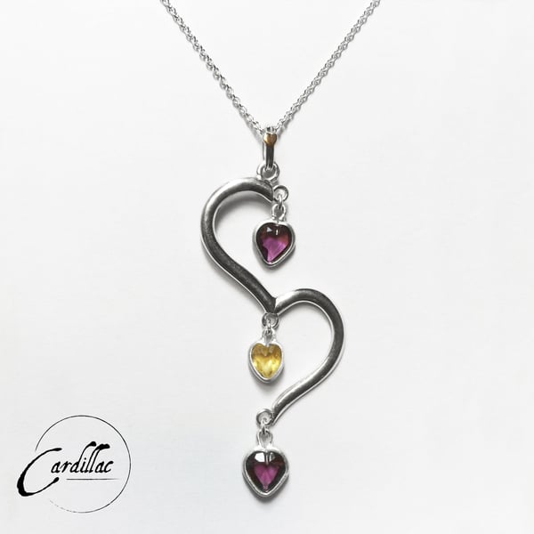 Silver Split Heart Pendant