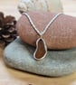 Amber brown Seaglass & Sterling Silver Pendant  - Image 7