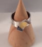 Gaudi by Fedha - polished sterling silver ring with Keum Boo detailing - Image 3